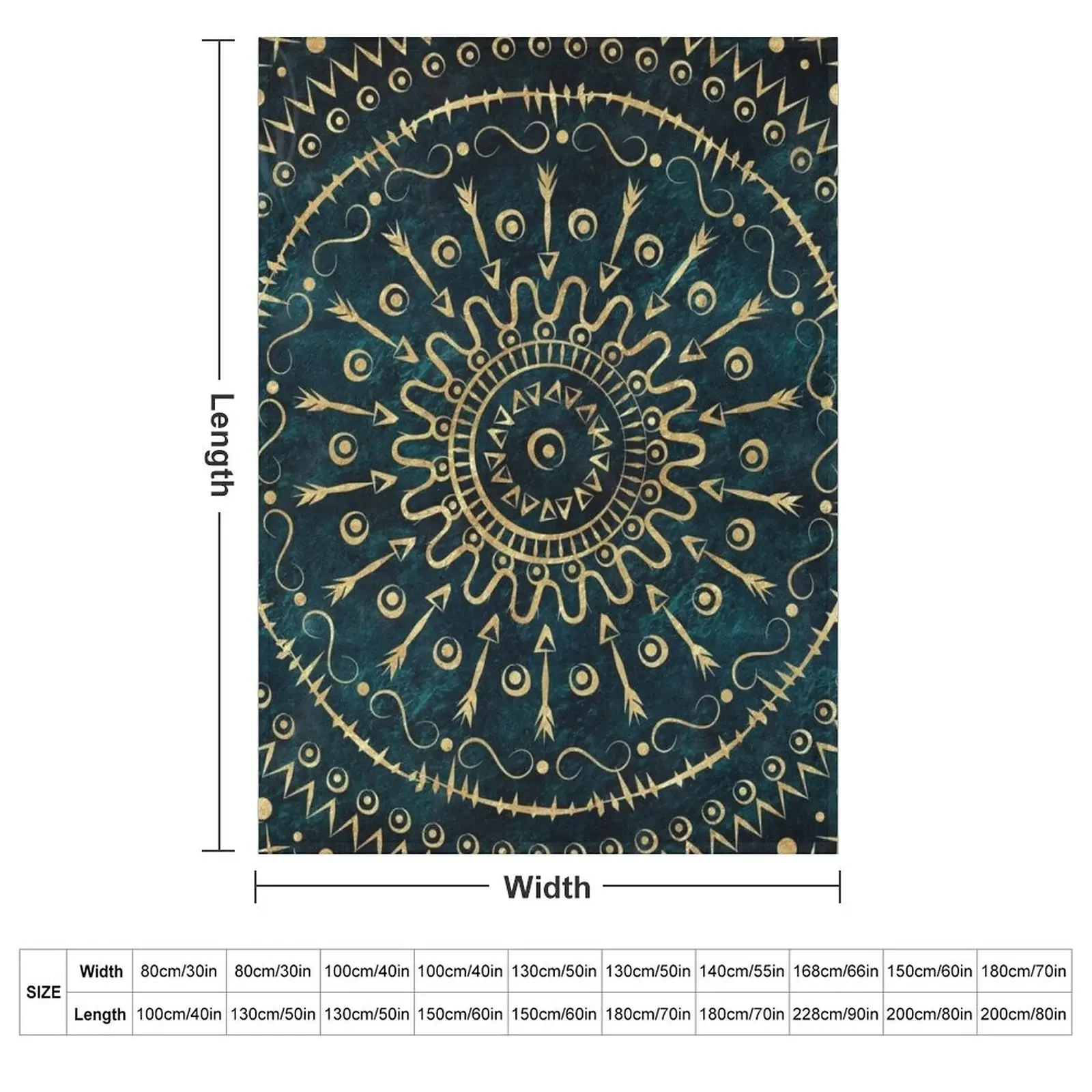 Geometric tribal gold mandala Throw Blanket For Baby Decorative Sofas Decoratives Blankets For Baby Blankets