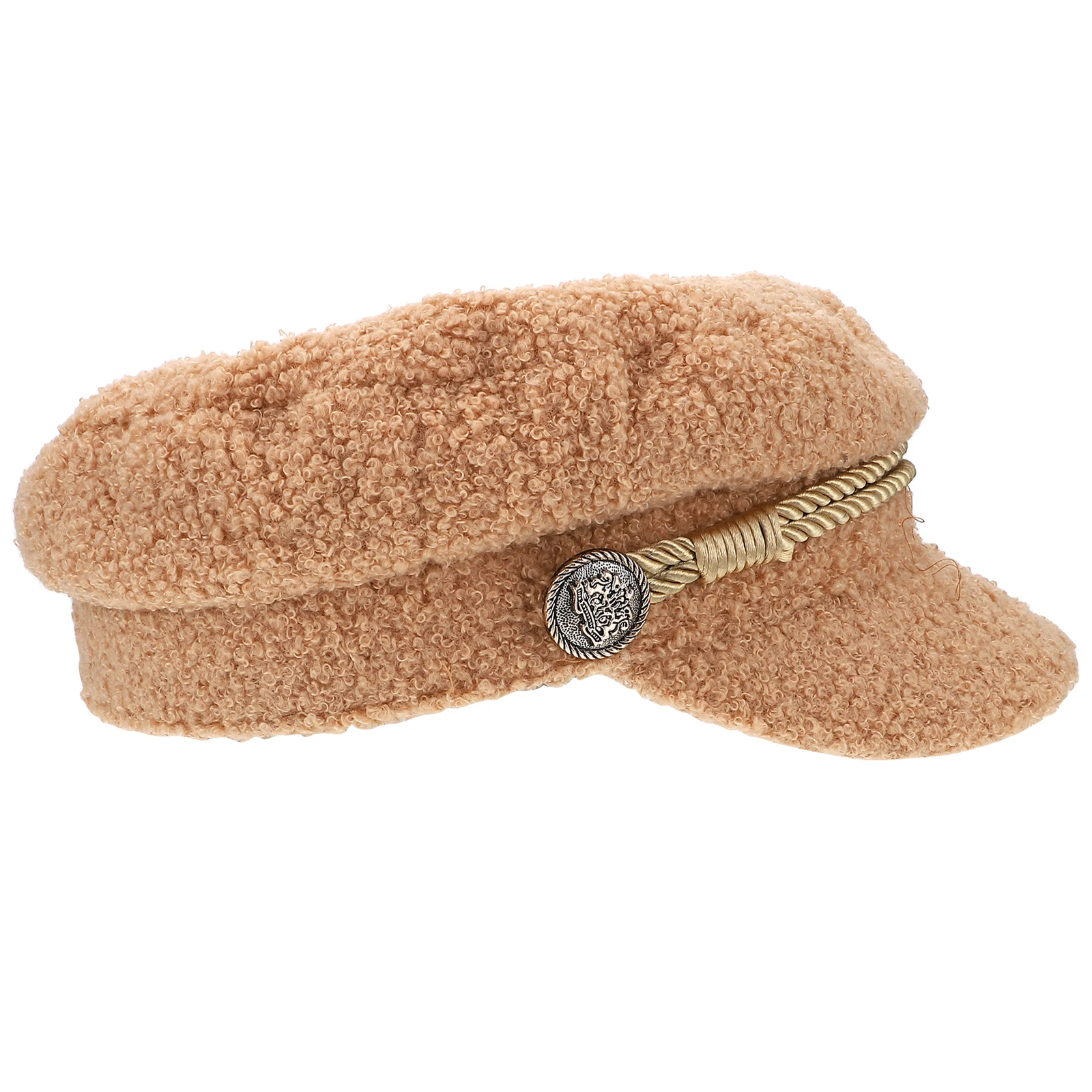 

1 pc Warm Octagonal Women Stylish Hat Lambwool Beret Pink Caps Bucket Sunhat Stylish All-match Fashionable Comfort Soft