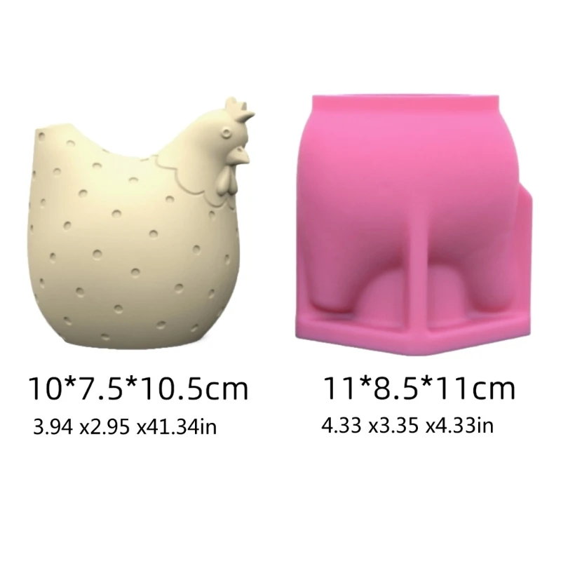 Y4QE Stampo per ornamenti delicati per galline Stampo per ornamenti per case pollo in silicone facile da usare per lavori con