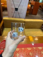 250ml Creative Dice Glass Wine Water Coffee Cup Inlay The Dice Into a hand-blown Whiskey Bubble Tea Shot Glass