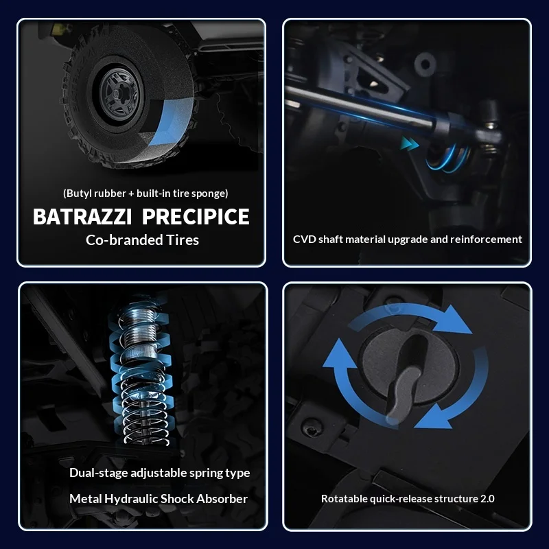 FMS LC80proV2 FCX10 Control remoto todoterreno RC modelo de coche simulación vehículo de escalada engranaje de alta y baja velocidad juguete para regalo divertido