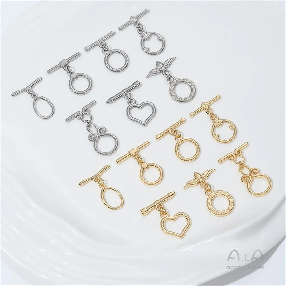 Hebilla OT redonda de forma especial de corazón, hebilla de acero inoxidable, collar hecho a mano, joyería, accesorios de hebilla de conexión