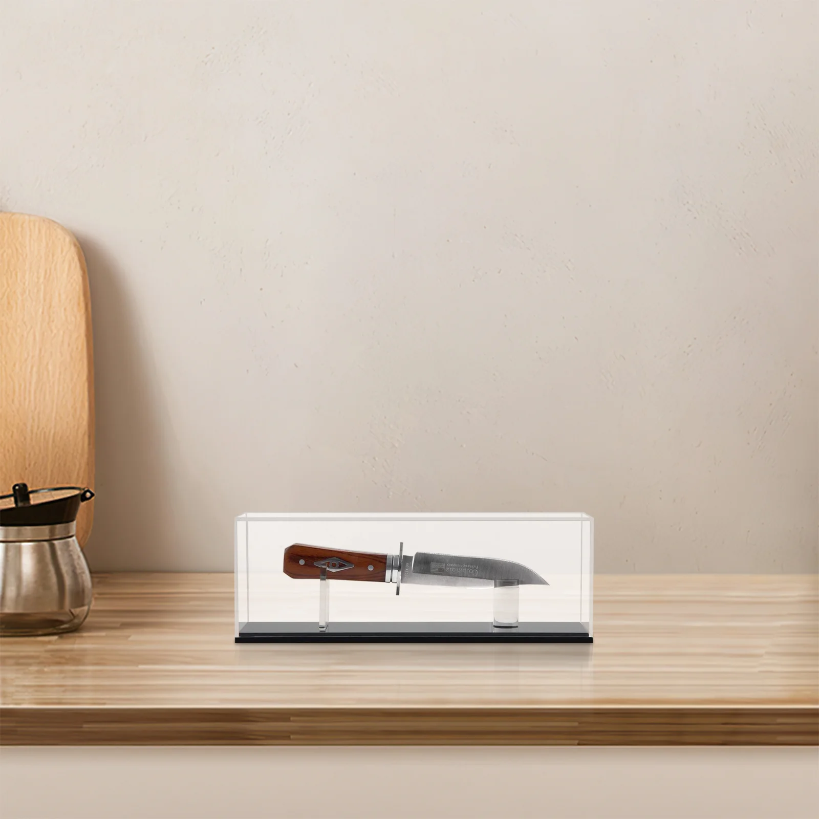 

Knife Display Stand: Acrylic Clear Tabletop Organizer For Knife Collection Display Rack Storage Case Exhibition Showcase