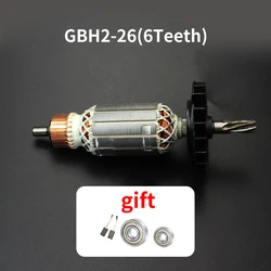 Bosch GBH2-26DRE çekiç için Rotor 6-tooth 7-tooth 2-26 darbeli matkap darbeli matkap armatür Rotor çapa Stator yedek parçalar