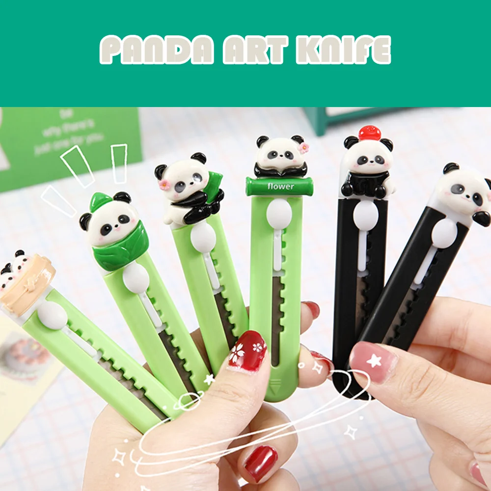 

Creative Plastic Panda Cutter Resin School Office Supplies Paper Cutting Tool Cartoon Retractable Letter Opener