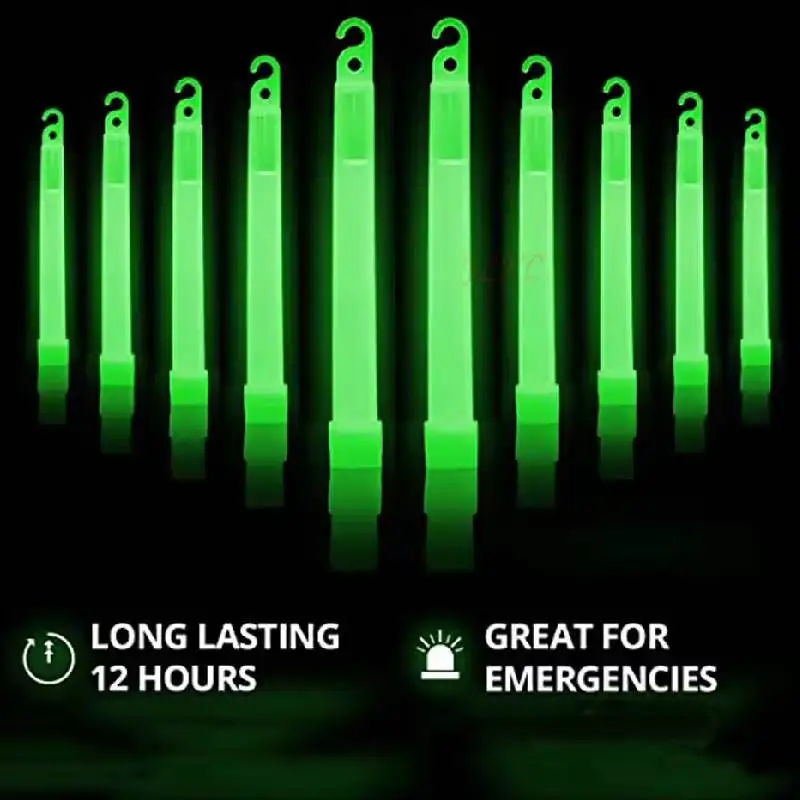 

10 шт. светящиеся палочки, флуоресцентные световые палочки для кемпинга, пешего туризма, экстренной помощи, уличного концерта, ночной безопасности, светящиеся в темноте аксессуары