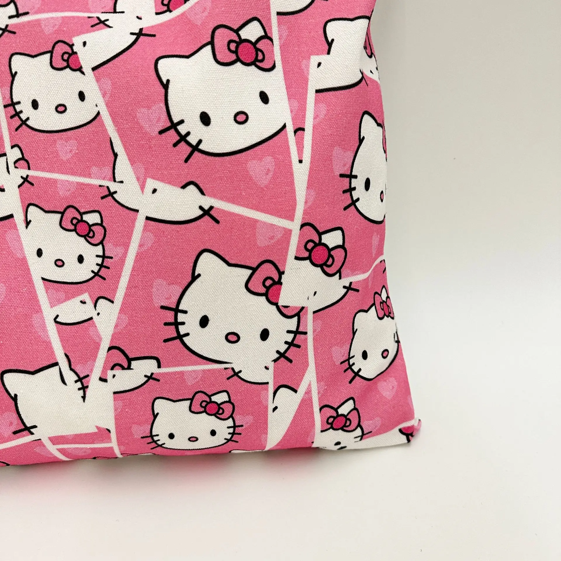 Bolsa de lona de hello kitty Sanrio, bolso de hombro portátil de dibujos animados Kate cat, bolsa de compras japonesa ligera y de gran capacidad,