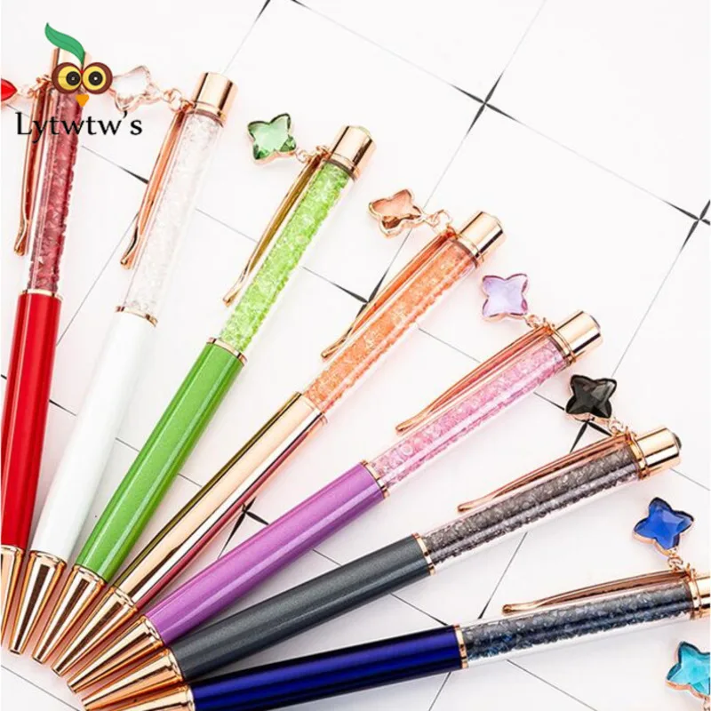 Ballpoint Pen School Supply Stationery Office Metal Crystal spinning luxury brand high quality nurse diamond rose gold Clover