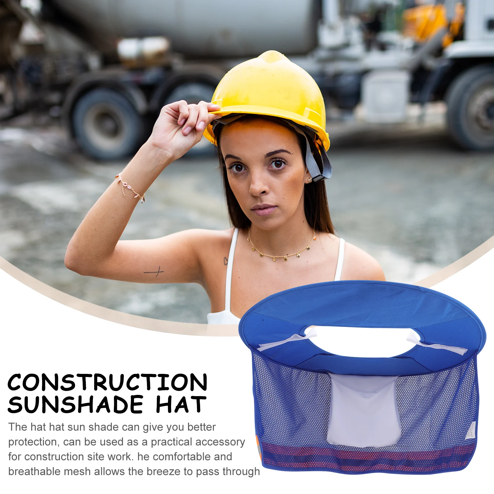 

2pcs Hard Hat Sun Shade Cover Full Brim Neck Shield Uv Protection For Construction Workers Gardening Cycling Outdoor Reflective