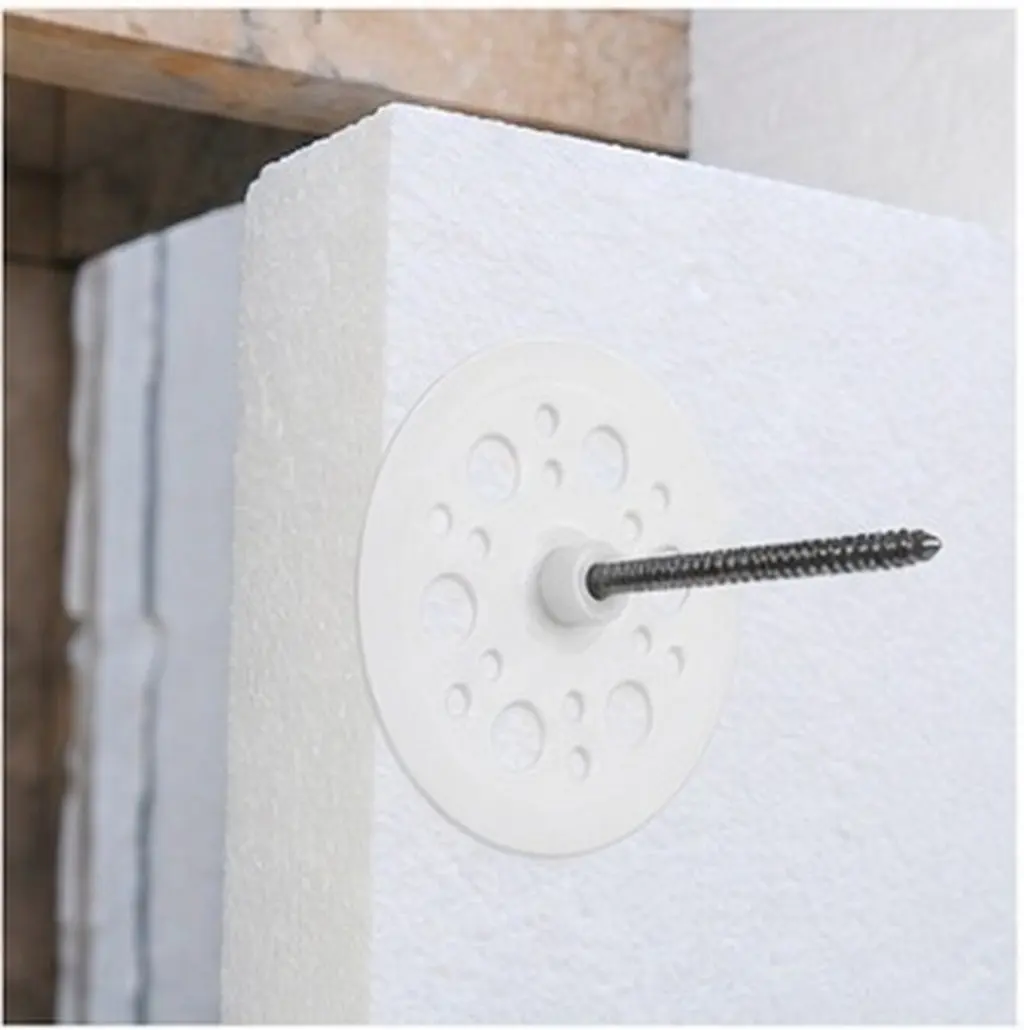 200Pcs Plastic Insulation Washers 45mm White for Board Fixing Insulation Lock Flat Washers Board Fasteners Plaster Repair