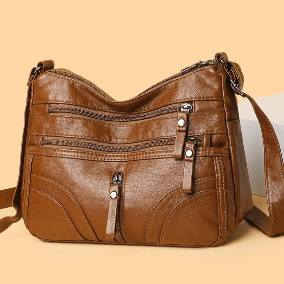 Top Selling Women Messenger Bags Matching-all Leather Feeling PU Shoulder Bags Fashion Gift for Girls & Middle Aged Female Sac