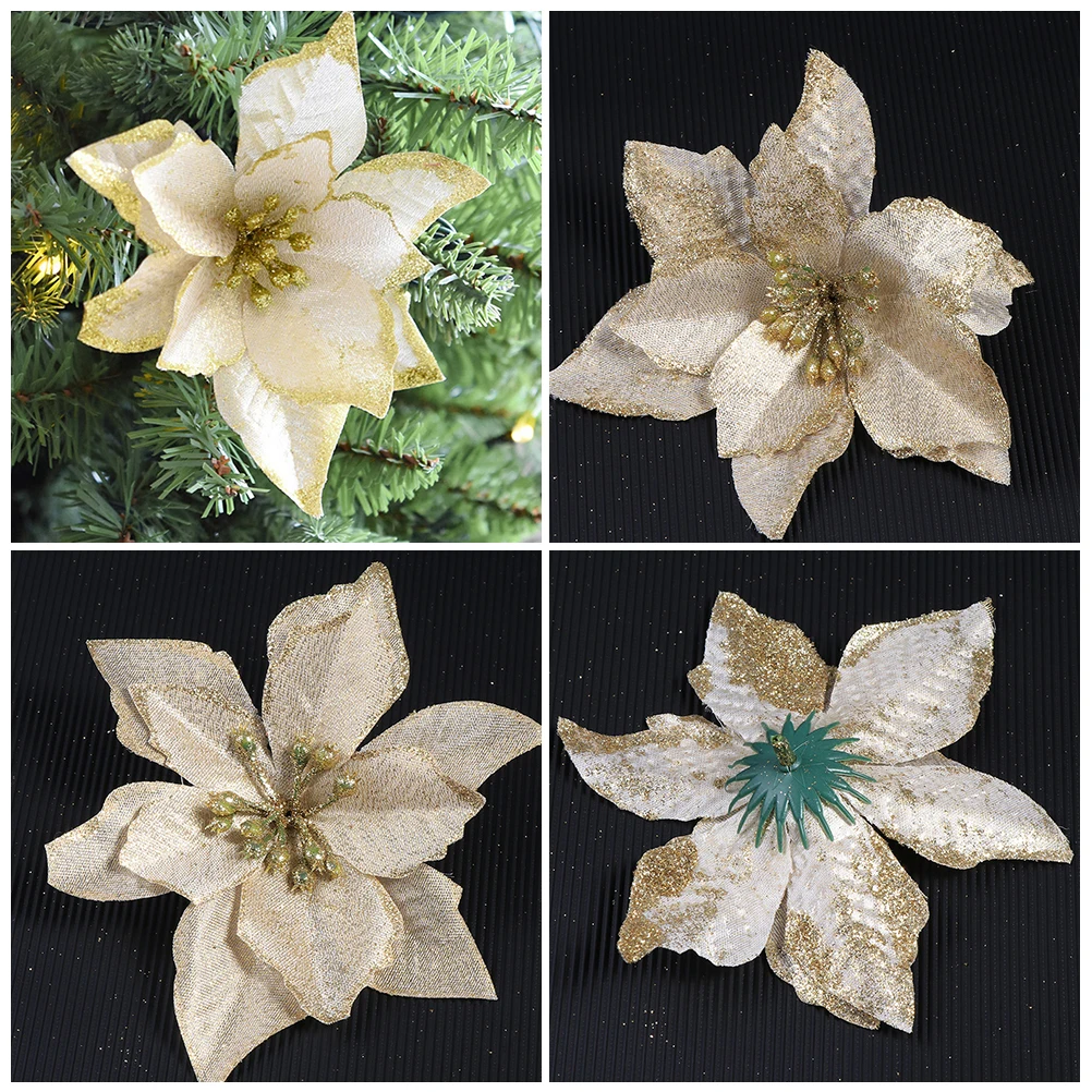 

36 Pcs Artificial Christmas Flower Decoration Office Fake Flowers Xmas Cloth Party Decorative