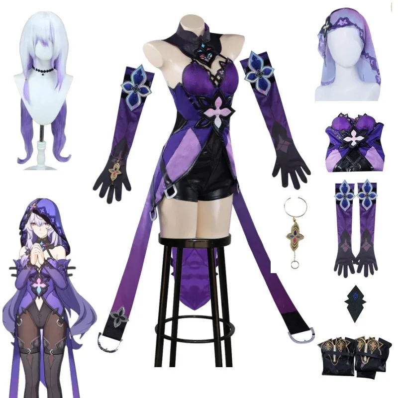 

Black Swan Cosplay Honkai Star Rail Black Swan Cosplay Costume Wig Dress Uniform Full Set Halloween Party for Women Anime Game