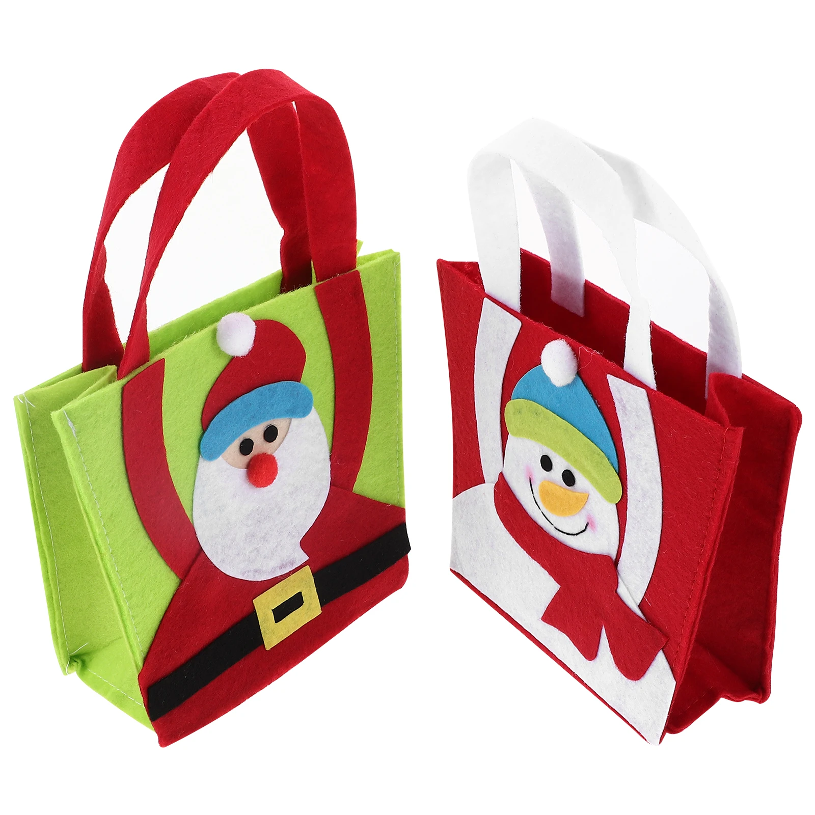 

2pcs Christmas Gift Bags for Party Favor Cloth Santa Snowman Tote Large Capacity Quality Assurance Christmas Supplies