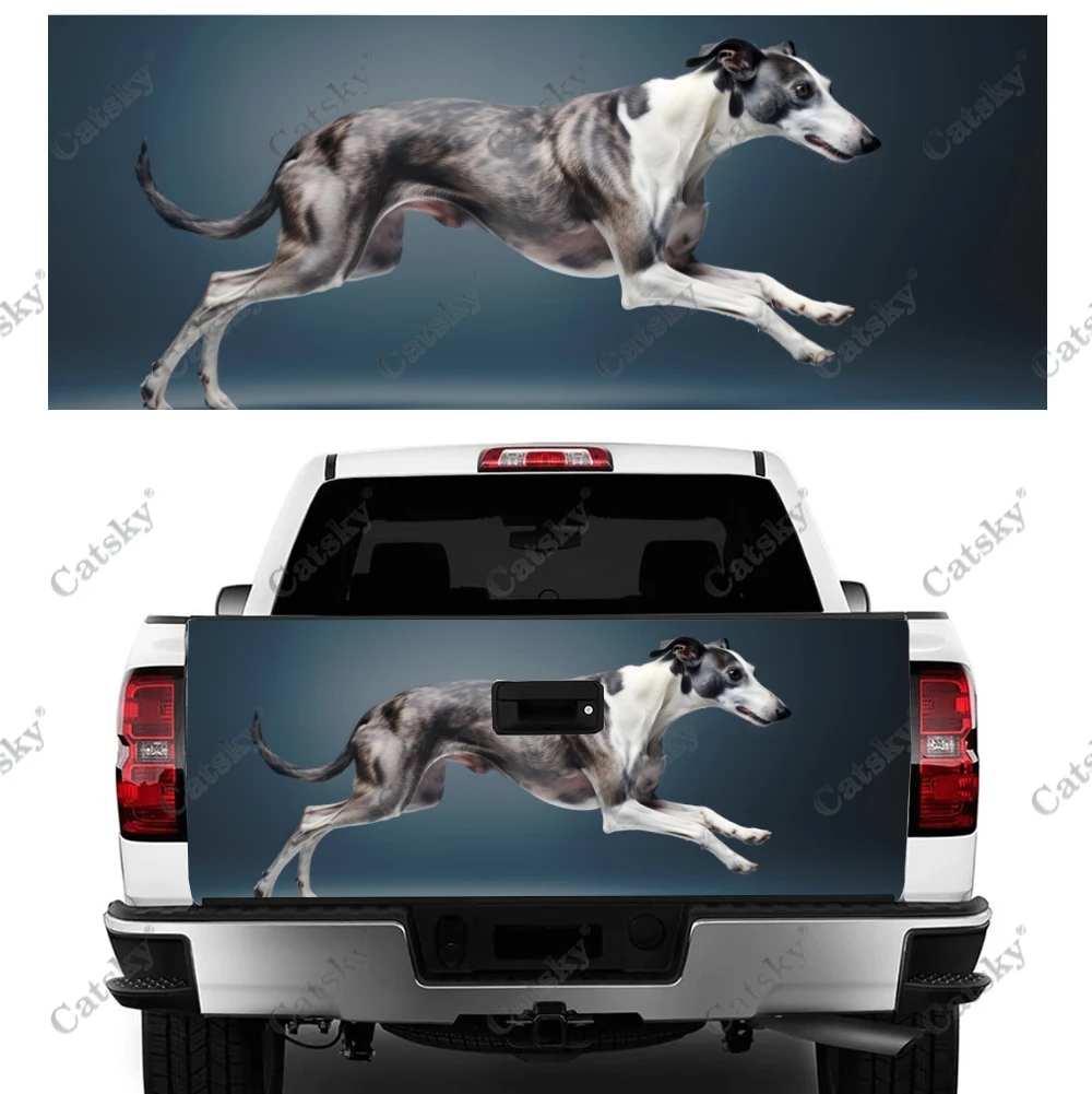 Greyhound Dog Animal Truck Tailgate Wrap Professional Grade Material Universal Fit for Full Size Trucks Weatherproof