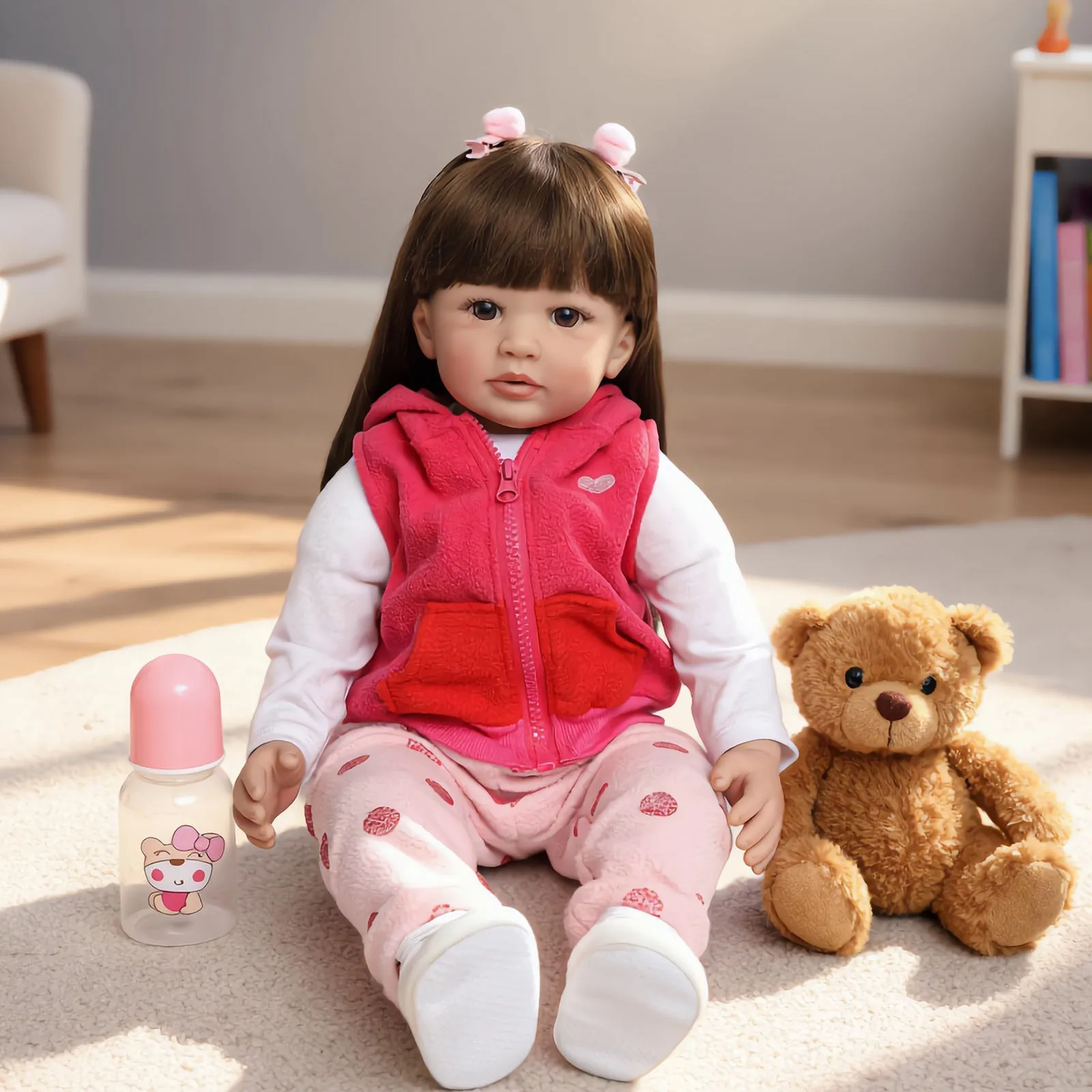 Muñeca Reborn Realista de 60 cm (24 Pulgadas), Hecha a Mano, Bebé Reborn, Recién Nacido Realista, Juguete para Niñas