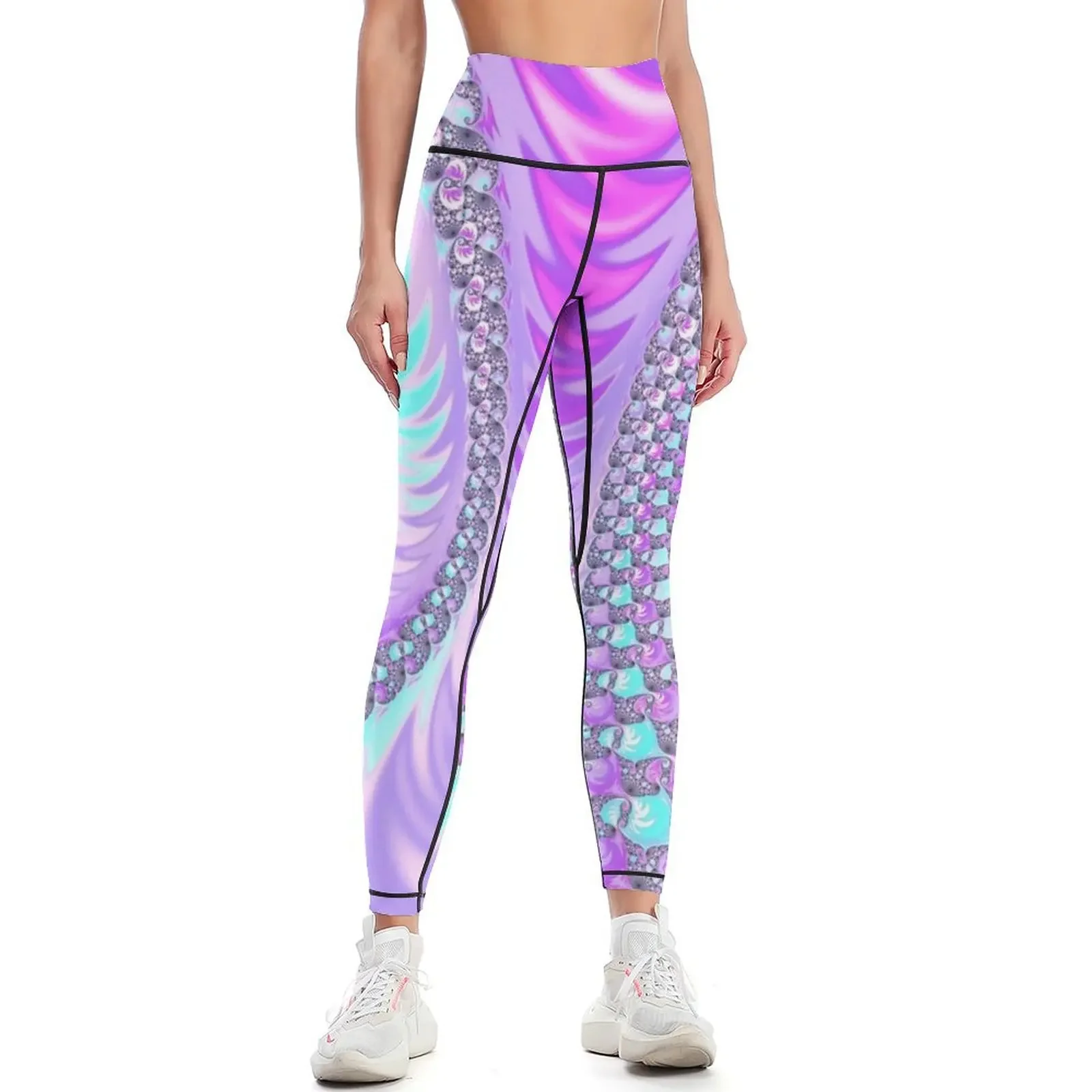 

Cyan and Pink Spiral Leggings Fitness's gym clothes legings for fitness joggers for Sweatpants Womens Leggings