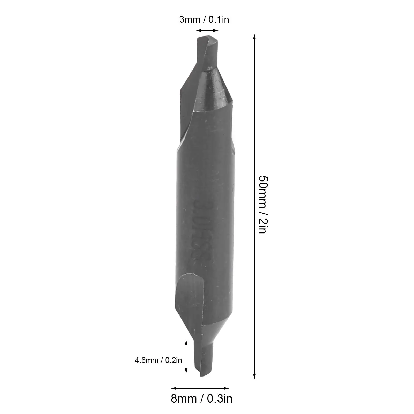 10 peças de brocas centrais tipo HSS tipo A para aço inoxidável - conjunto de posicionamento em espiral totalmente em solo (1 mm/2 mm/2,5 mm/3 mm)