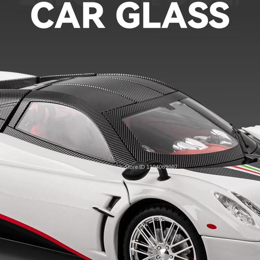 대형 1:18 Pagani Huayra 장난감 모델 자동차 다이캐스트 합금 스포츠카 사운드 라이트 풀백 충격 흡수 모델 축제 선물