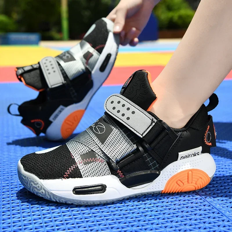 Children's Casual Shoes  High Elastic Breathable Basketball  Boys and Girls Non-slip Wear-resistant Sports 