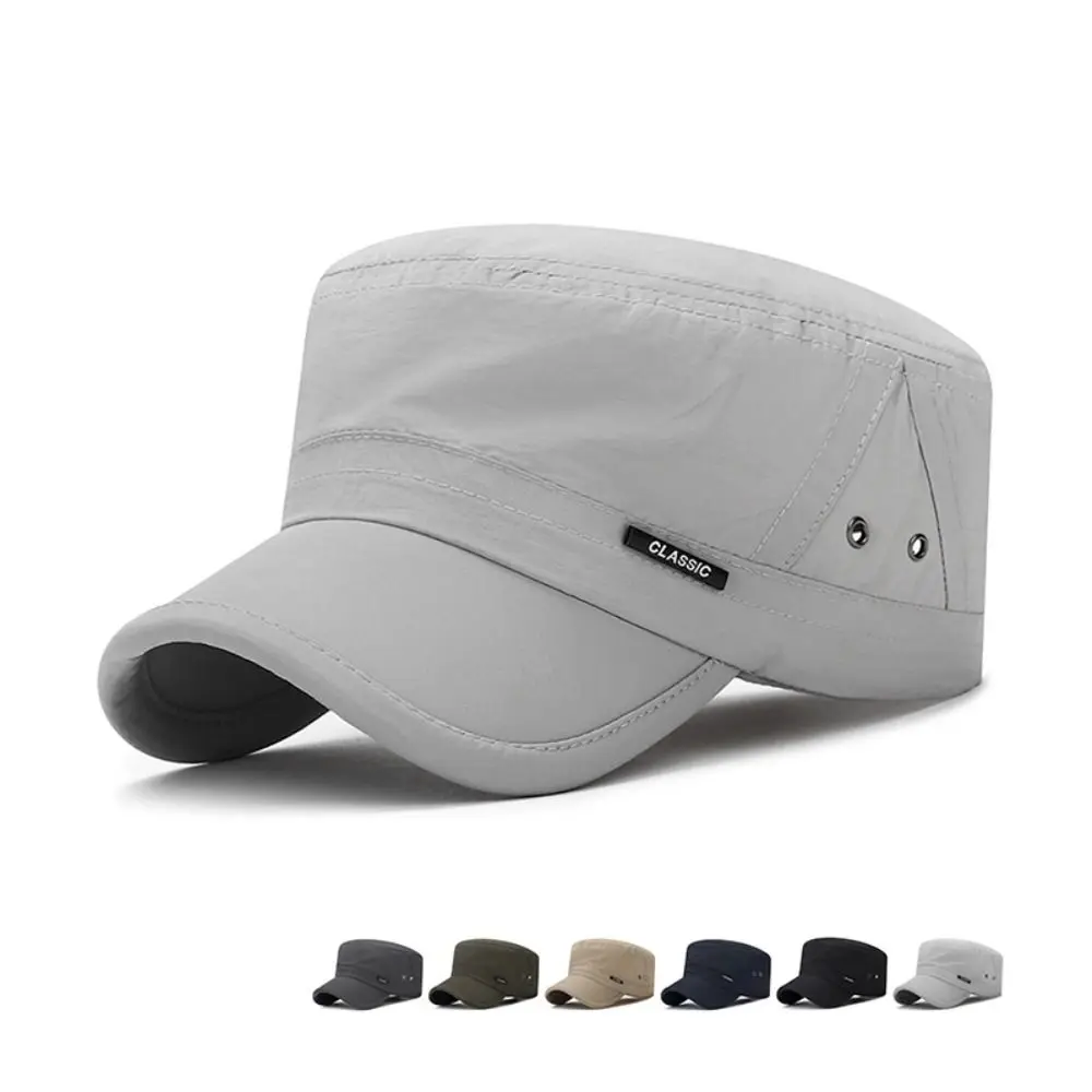 Men Baseball Cap Cadet Hat  Breathable Adjustable Flat Top Cap Spring Summer Visor Hat Casual Outdoor Anti-UV Cap