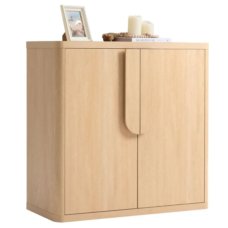 

Sideboard Buffet Cabinet W Storage, Modern Accent Cabinets W Curved Handles amp Adjustable Shelves, 2 Doors Coffee Bar Buffet Ta