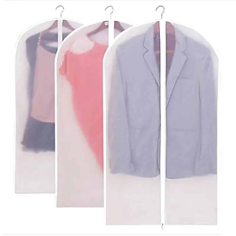 5 Pieces Home Thicken Clothing Dust Cover Down Jacket Suit Dust Cover Semi-transparent Waterproof Clothing Hanging Dust Cover