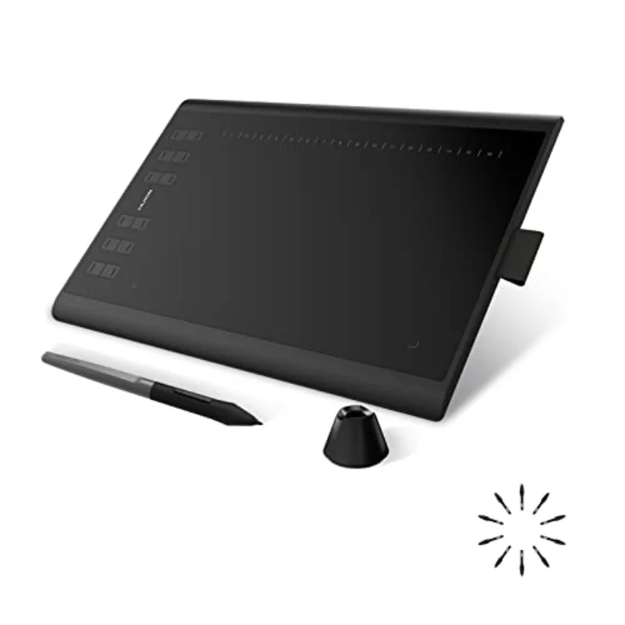 Inspiroy H1060P Graphics Drawing Tablet with 8192 Pressure Sensitivity Battery-Free Stylus and 12 Customized Hot Keys 10 x 6.25