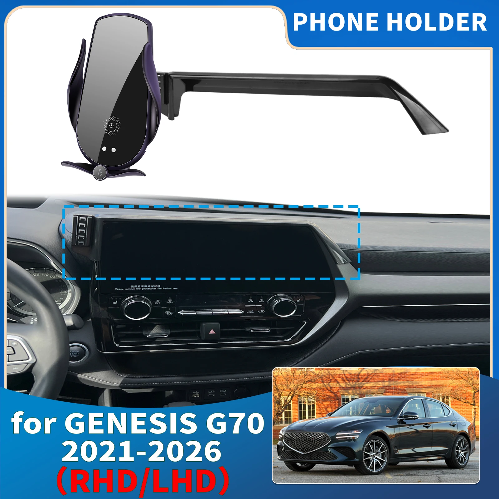 

for GENESIS G70 2021 2022 2023 - 2026 RHD LHD Integrated Screen Mount Phone Holder Mount Car accessoires