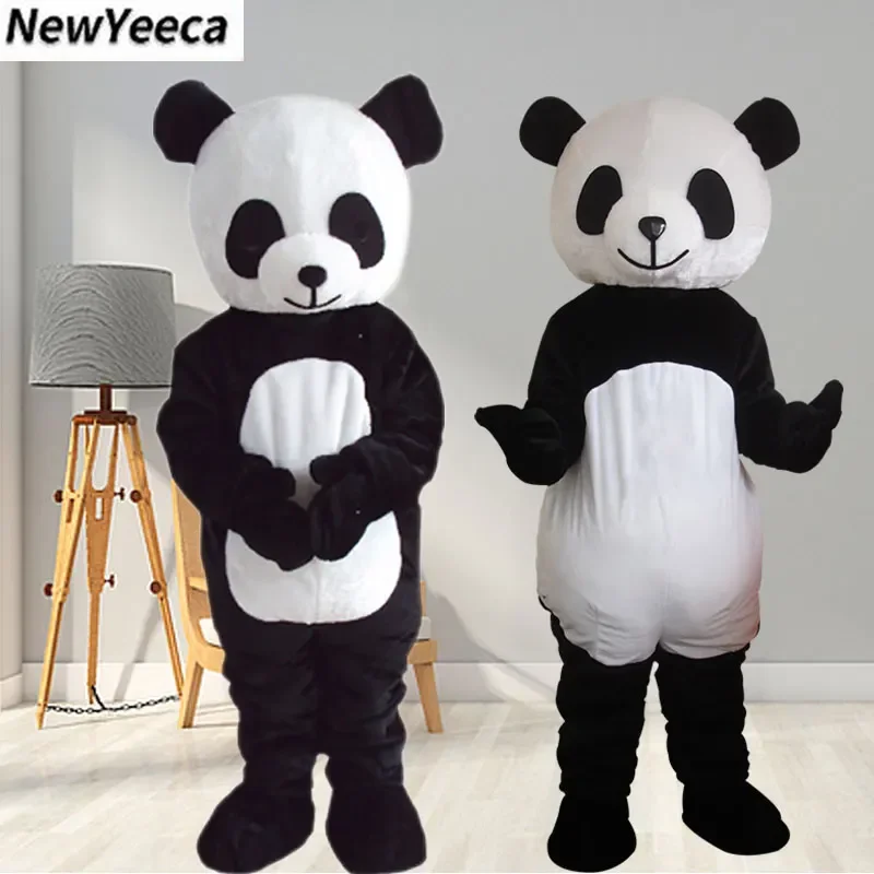 Panda traje mascote para adulto, traje de rua, urso bonito, personagem de anime, engraçado, hilariante, novo