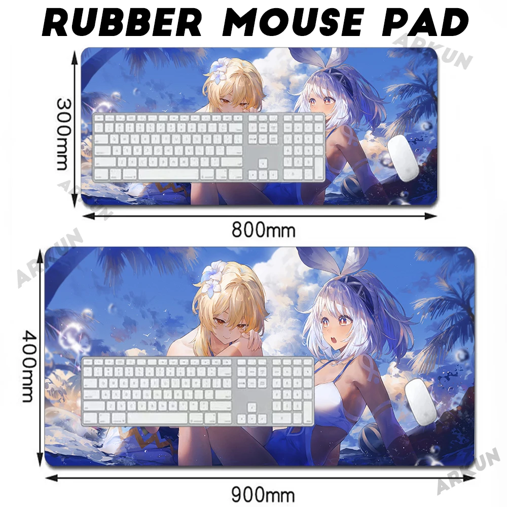 XXL 90X40 Kawaii Cute Hot Girl Mualani Fashion Genshin Impact Gaming Mouse Pad Desk Gamer Large Pad Table Carpet Design Pad