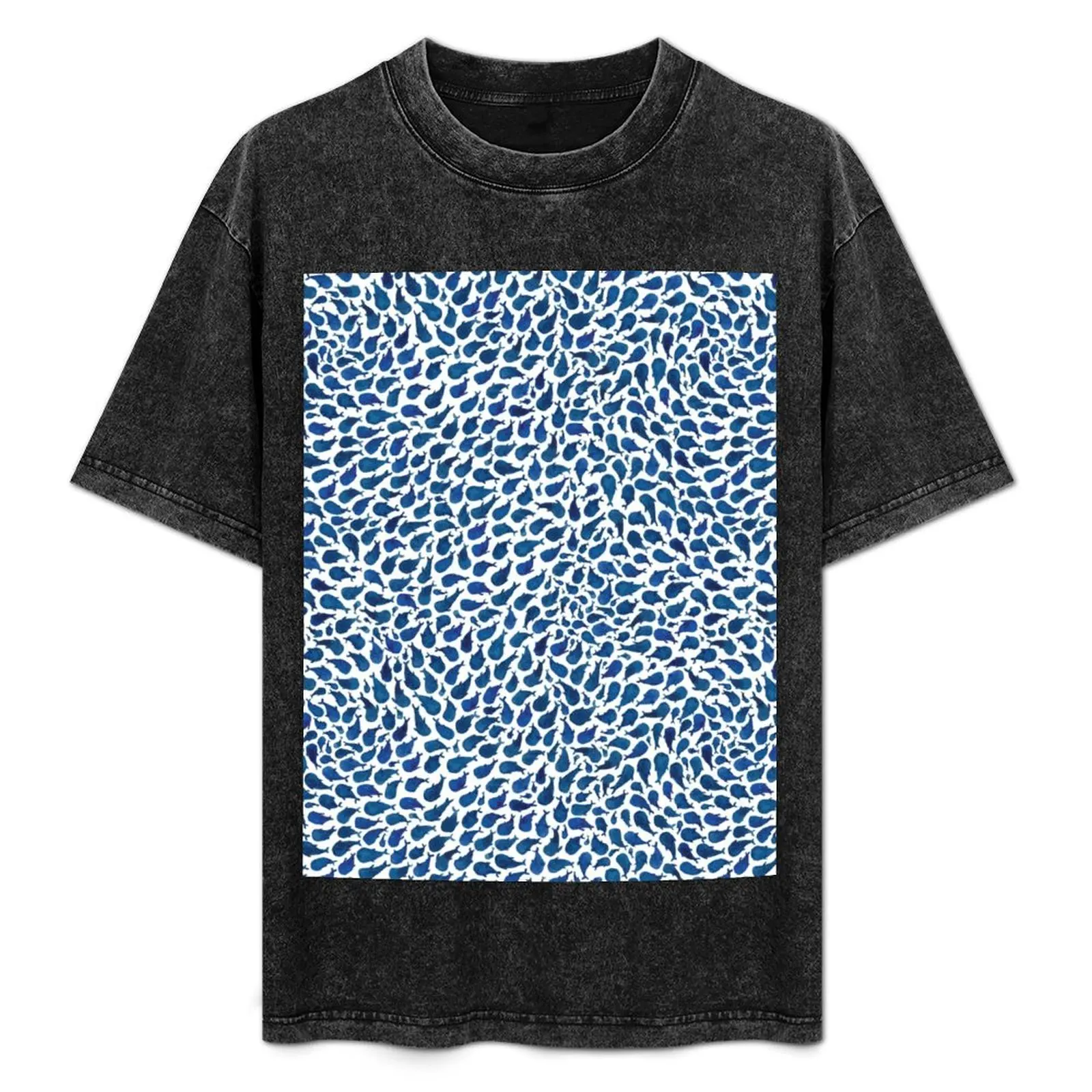 

Watercolour Blue Whales T-Shirt Work Utility Casual Tee Shirt
