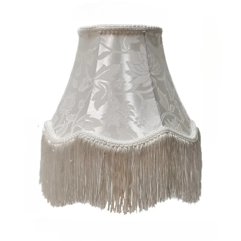 European Style Fabric Lampshade Handmade Tassel Lampcover Lighting Accessory
