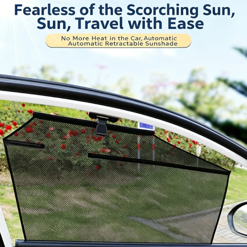 Integrated Extending Car Shade System Fit Most Window Reduces Glares & Heat Simple Installation for Enhanced Driving Comfort
