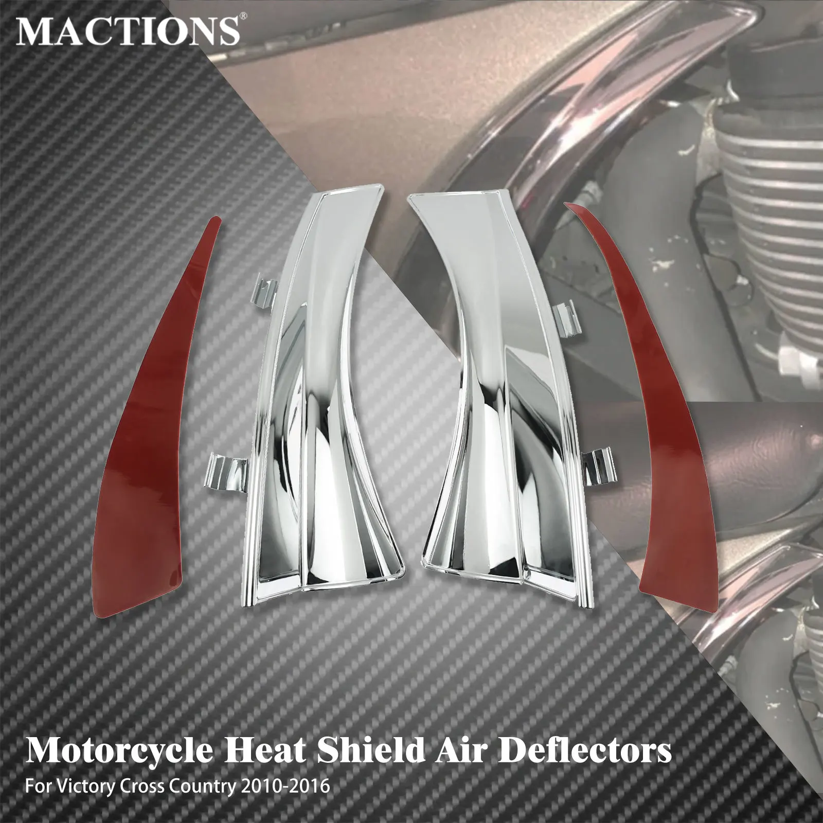 Motorcycle Air Deflector Trim Heat Shield Cover For Victory Cross Country Tour Magnum Hard-Ball Cross Roads Chrome Shield Guards