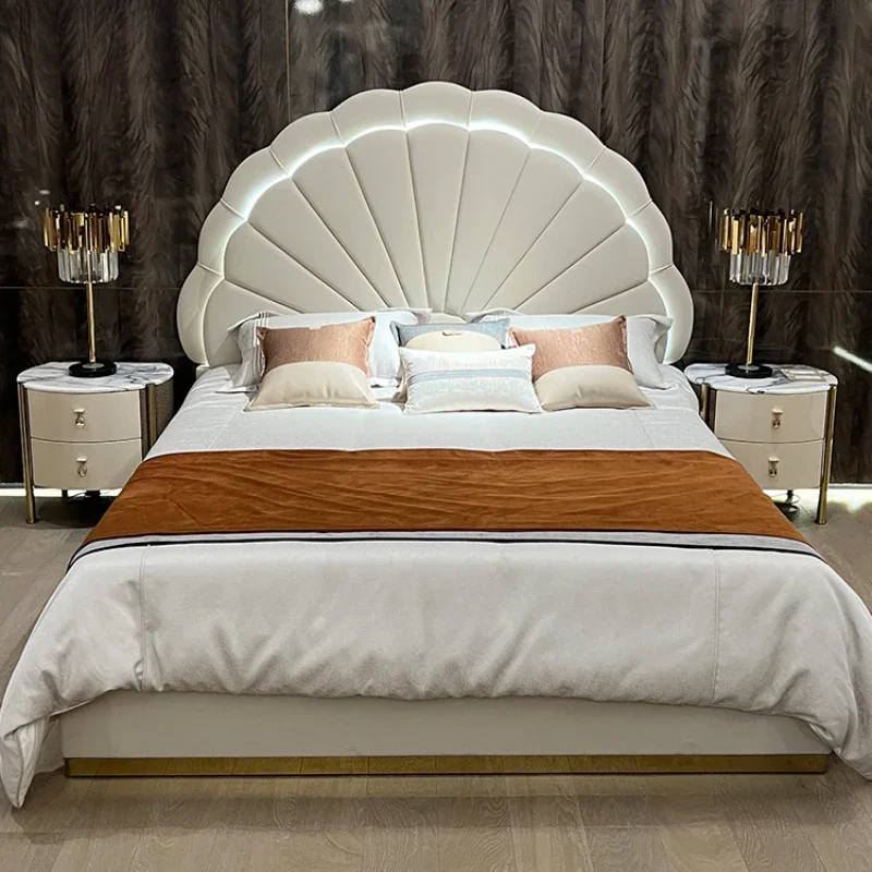 

Princess Elegant Luxury Double Bed Frame White Pretty Storage Adults Bed Modern Villa Cama Box Casal Bedroom Set Furniture