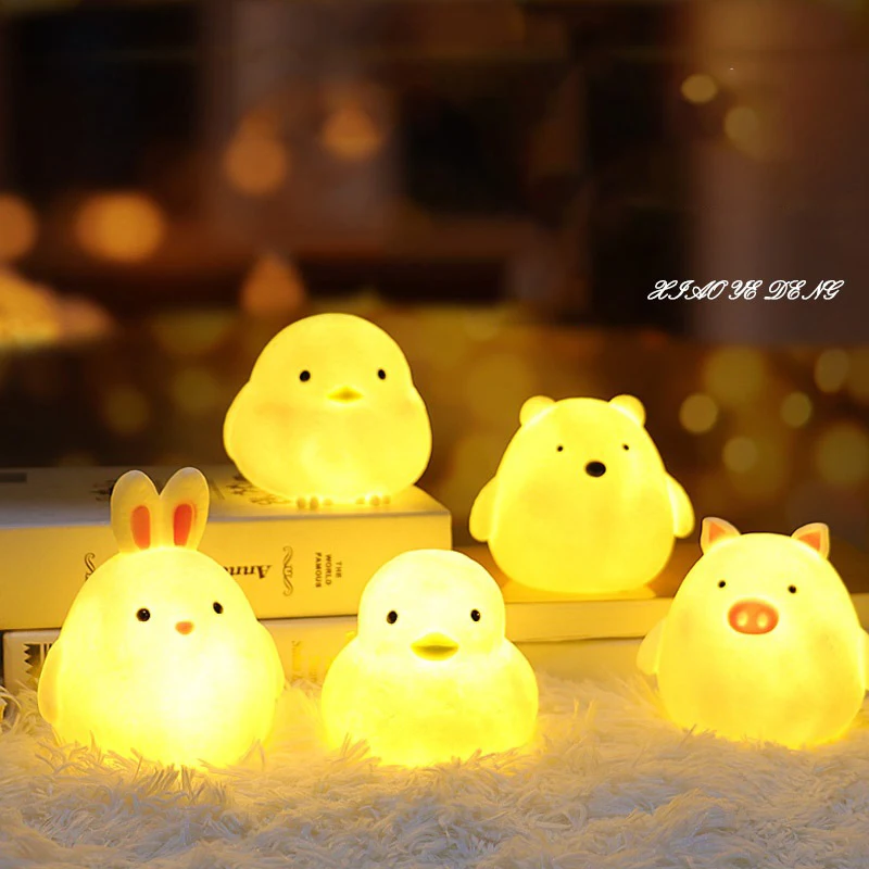 

New Cartoon Cute Animal LED Night Light Girls Bedroom Children's Room Bedside Lamp Decorative Ornaments Creative Birthday Gift
