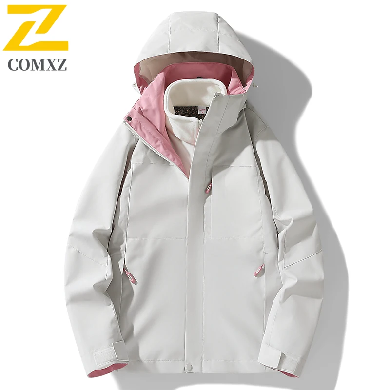 

Jacket Men New 3 in 1 Windproof Waterproof Detachable Liner Rush Coat Hiking Winter Mountaineering Camping Outdoor Windbreaker