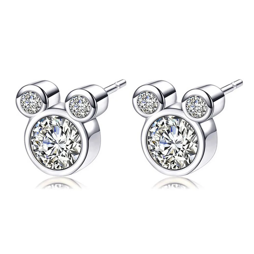 High Quality 925 Zircon Silver Plated Earrings Suitable for Girls, Children, Cute Women, Crystal Earrings, Jewelry, Gift Gold