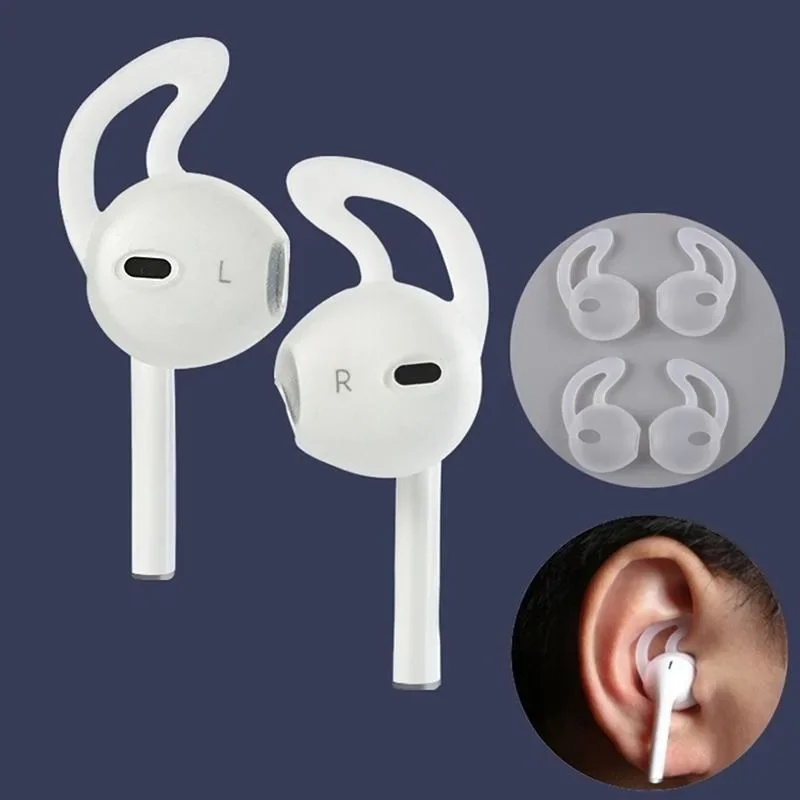 Replacement Silicone Ear Tips for AirPods 1/2 Anti-Slip Earphone Tips Anti-Drop Ear Hooks Protective Cover Headphone Accessories