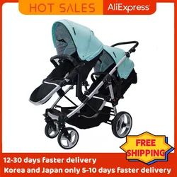 double stroller double seat stroller suitable for 0-3 years babies high view twin baby stroller with high quality