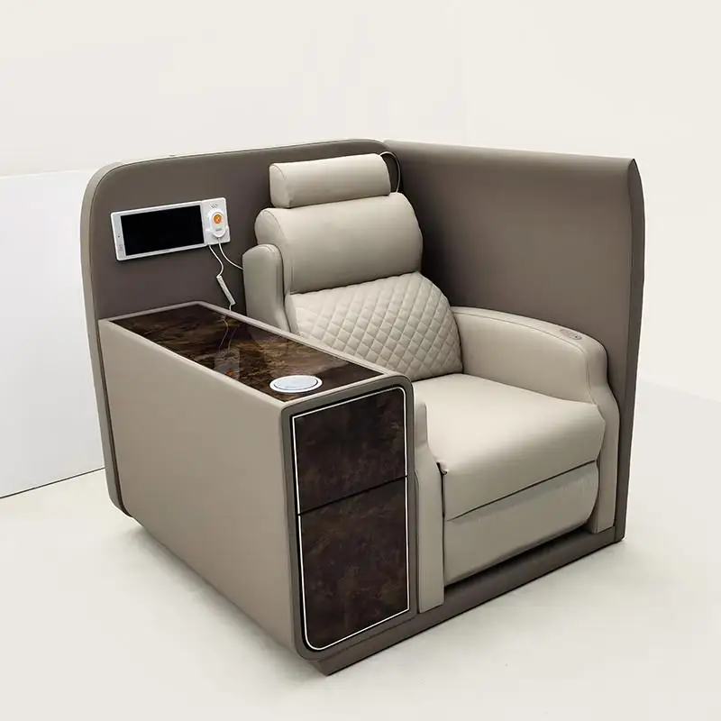 2025 New High-end Simple Modern Design Electric Sofa Chair Medical Recliner Massage Wood For Reception Negotiation Infusion