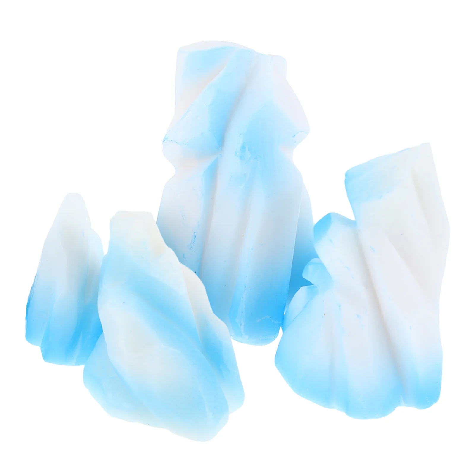 4 قطعة تماثيل صغيرة من الراتنج فيض ديكور مناظر طبيعية صغيرة واقعية لحديقة الجنية رف مكتب المنزل النحت القطبي الصغير