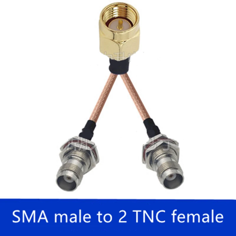 50cm 1 x sma macho para 2 x sma/n/bnc/tnc/uhf/tv/rca 1 a 2 cabo adaptador divisor tipo y rg316 cabo de extensão coaxial rabo de porco