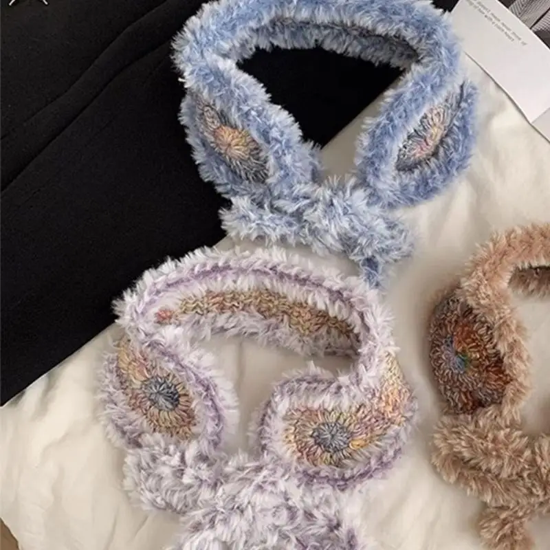 652F غطاء للأذن من الصوف عصابات رأس للجنسين على شكل وشاح غطاء للأذنين للاستخدام اليومي في الهواء الطلق #2