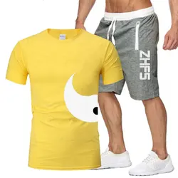 Estate 2023 europa e stati uniti t-shirt moda pantaloni a maniche corte abbigliamento, panno fitness da jogging sportivo casual da uomo