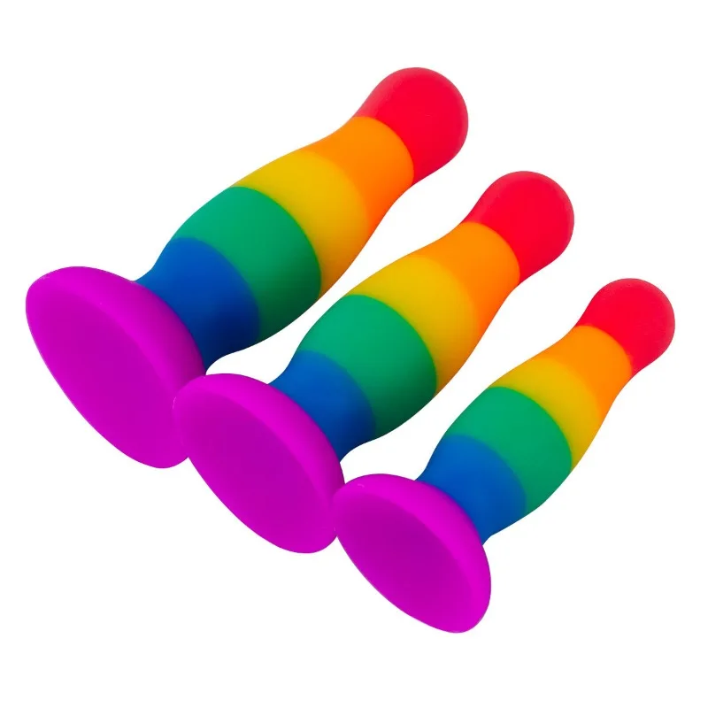 New Colorful Suction Cup Silicone Massage Plug for Men   Women Adult Relaxation Toys