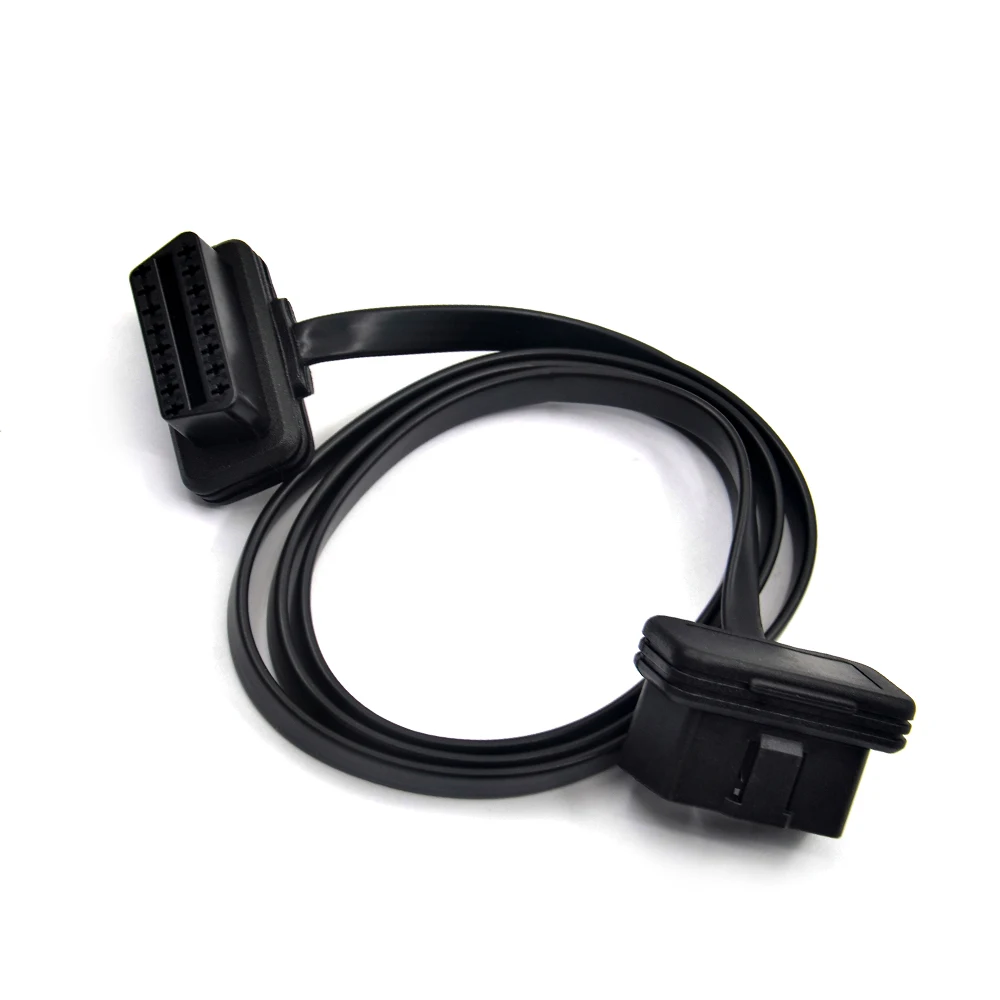 30/60/100CM Flat+Thin As Noodle 16 Pin OBD OBDII OBD2 16Pin Male To Female Car Scanner Extension Cable 8Core Connector