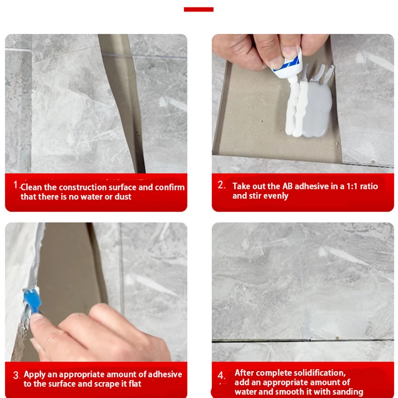 Tile Repair Agent Kit Paste Tile Ceramic Porcelain Repair Marble Floor Toilet Washbasin Crack Damage Break Fracture Caulk Repair