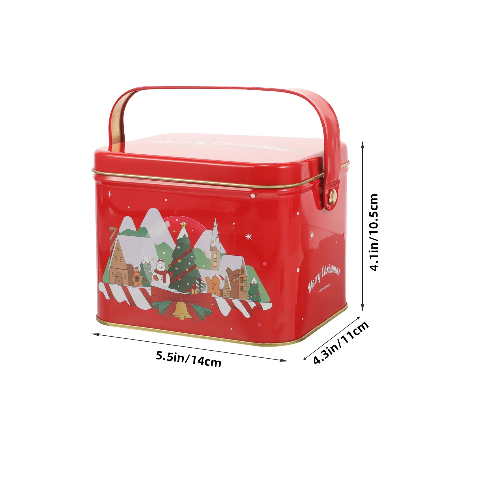 

Christmas Candy Box Iron Storage Container For Snacks Cookies Tea Jewelry Gift Packaging Decor Party Favor Tin Case